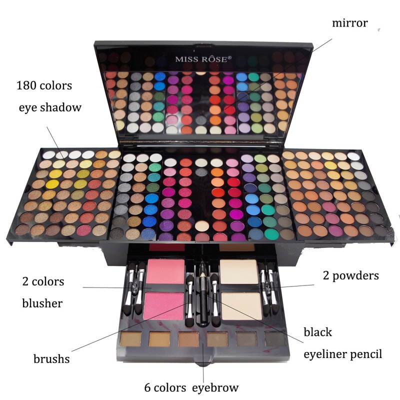 180 Colors Eyes Shadow Blush Set Personalized Piano-shaped Makeup Palette Box-27280310be2d8e093260afab79ddd991