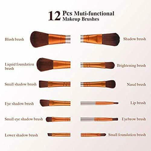 13-Piece: Lilt Beauty Makeup Brush Set with Brass Box-13-Piece: Lilt Beauty Makeup Brush Set with Brass Box