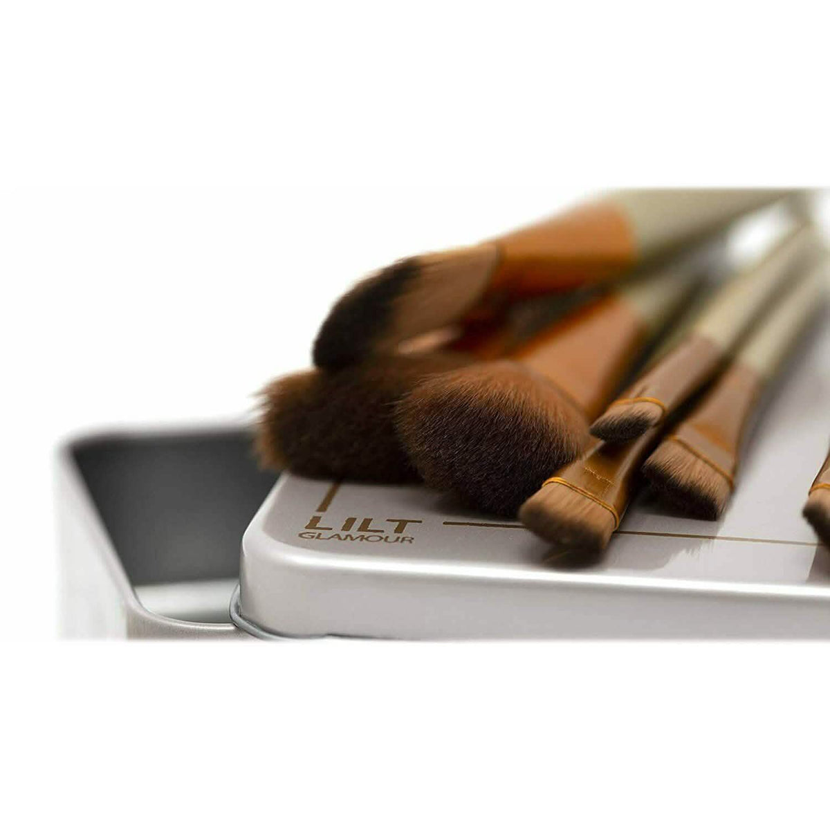 13-Piece: Lilt Beauty Makeup Brush Set with Brass Box-13-Piece: Lilt Beauty Makeup Brush Set with Brass Box