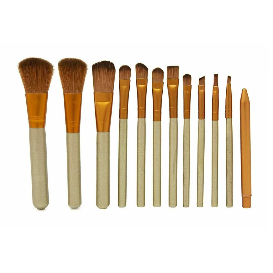13-Piece: Lilt Beauty Makeup Brush Set with Brass Box-13-Piece: Lilt Beauty Makeup Brush Set with Brass Box