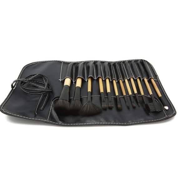 13-Piece Set: Makeup Brush Set with Faux Leather Case-13-Piece Set: Makeup Brush Set with Faux Leather Case