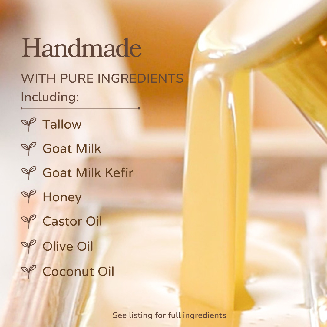 Milk + Honey Fragrance Free Handmade Tallow and Goat Milk Soap Bar-Milk + Honey Fragrance Free Handmade Tallow and Goat Milk Soap Bar