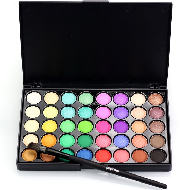 Palette Matte Eyeshadow Pallete Glitter Powder Eye Shadow Earth Shadow Brush Set-e46bafd0eb1938e20799cca4f8243782