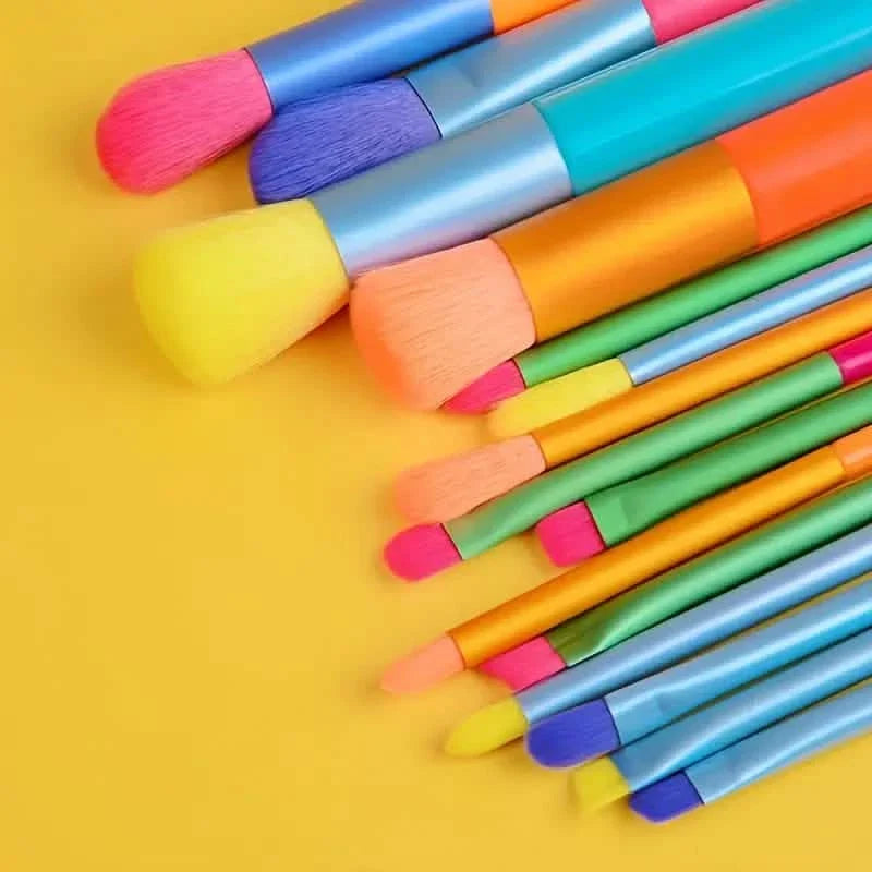 15-Pieces: Rainbow Color High Quality Makeup Brush Set-15-Pieces: Rainbow Color High Quality Makeup Brush Set