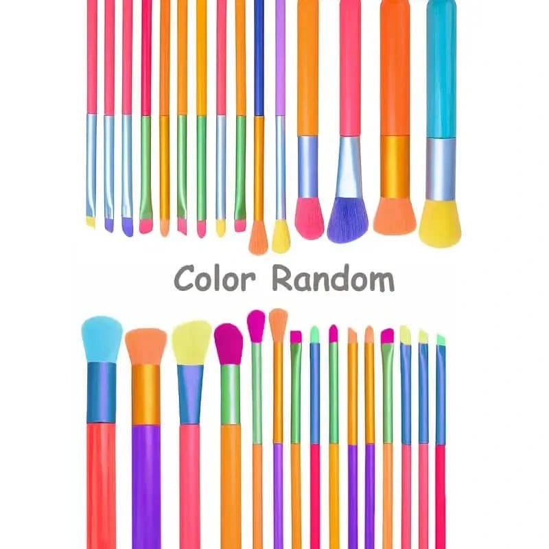 15-Pieces: Rainbow Color High Quality Makeup Brush Set-15-Pieces: Rainbow Color High Quality Makeup Brush Set