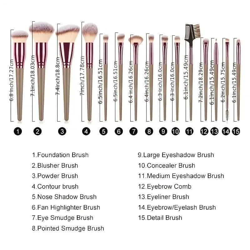 15-Pieces Set: Professional Makeup Brush-15-Pieces Set: Professional Makeup Brush