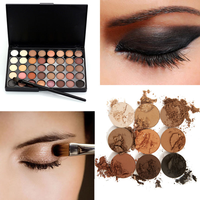 Palette Matte Eyeshadow Pallete Glitter Powder Eye Shadow Earth Shadow Brush Set-bfd711a5cf76ce855b7f6c5b5d9db72