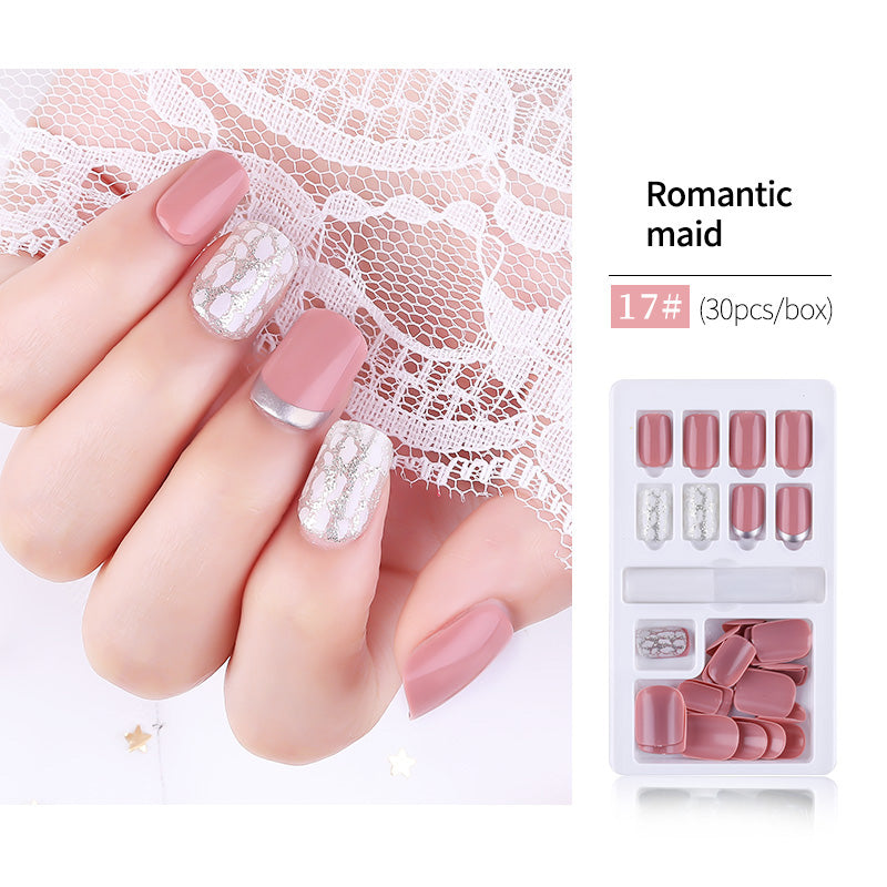 30pcs Detachable False Nail Artificial Tips Set Full Cover for Short Decoration-26d3af8b97a9c4491347a2478618057f
