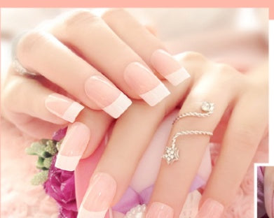 Nail art  Nail art finished French long fake nail patch long French-ad762a5b068d825685cbe240d00d47fe