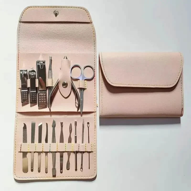 16-Pieces: Nail Clippers Manicure Tool Set with Portable Travel Case-16-Pieces: Nail Clippers Manicure Tool Set with Portable Travel Case