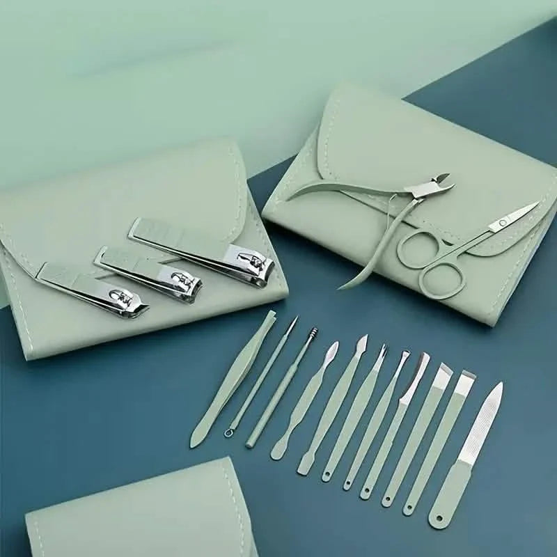 16-Pieces: Nail Clippers Manicure Tool Set with Portable Travel Case-16-Pieces: Nail Clippers Manicure Tool Set with Portable Travel Case