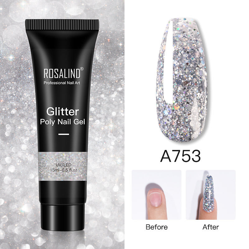 Glitter Poly Nail Gel Extension 15ml Gel Polish All For Manicure Poly Builder Gel Semi Permanent Soak Off Nail Art-92be35be27a786814c1eaa3ad1757c3b