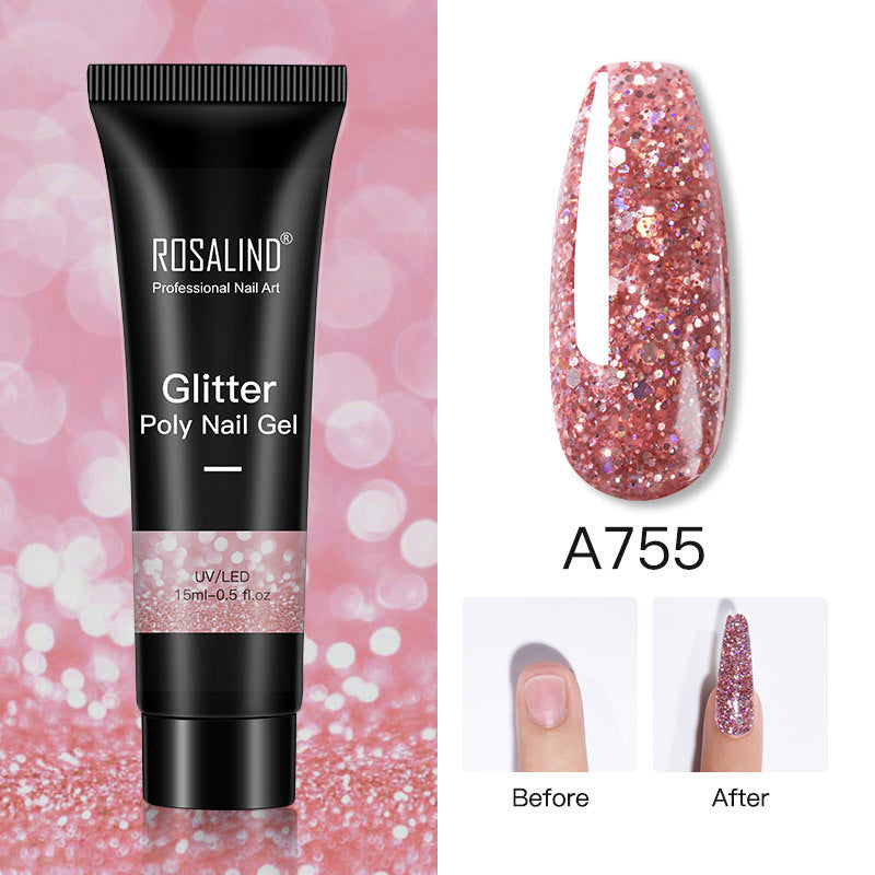 Glitter Poly Nail Gel Extension 15ml Gel Polish All For Manicure Poly Builder Gel Semi Permanent Soak Off Nail Art-35c1cabdab4e9f85485715e2d4a98f01