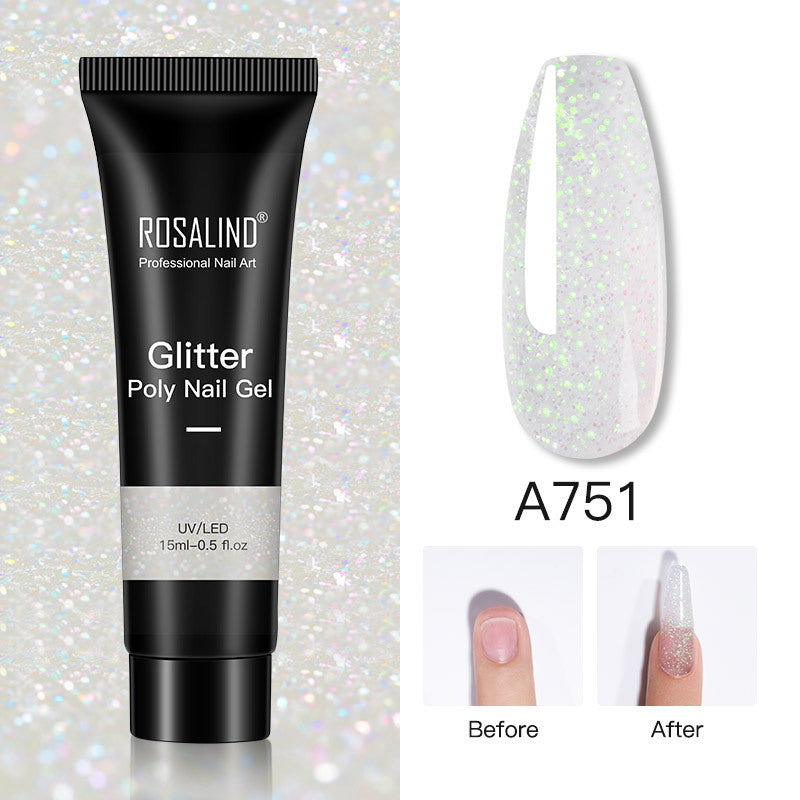Glitter Poly Nail Gel Extension 15ml Gel Polish All For Manicure Poly Builder Gel Semi Permanent Soak Off Nail Art-88d722c6ae7e7dd78ee06a4c5cd4218d