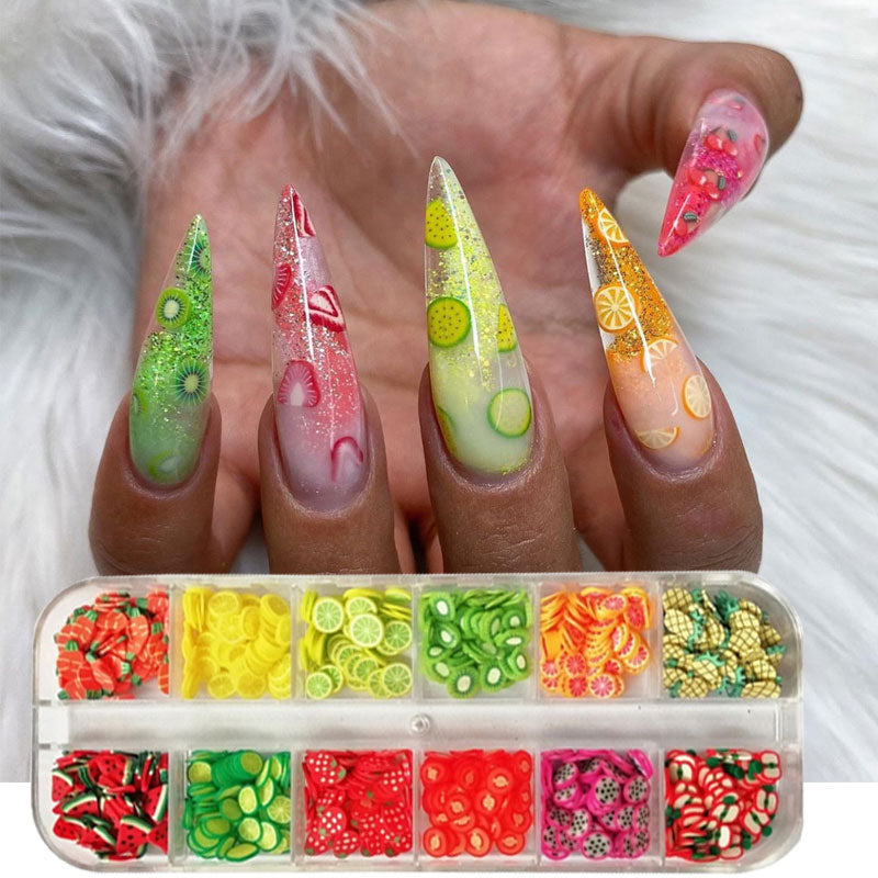 Manicure Ornament Handmade DIY Crystal Mud Clay Flower Fruit Slice-332e4d9dc6b2873ac7ead275d8eeb236
