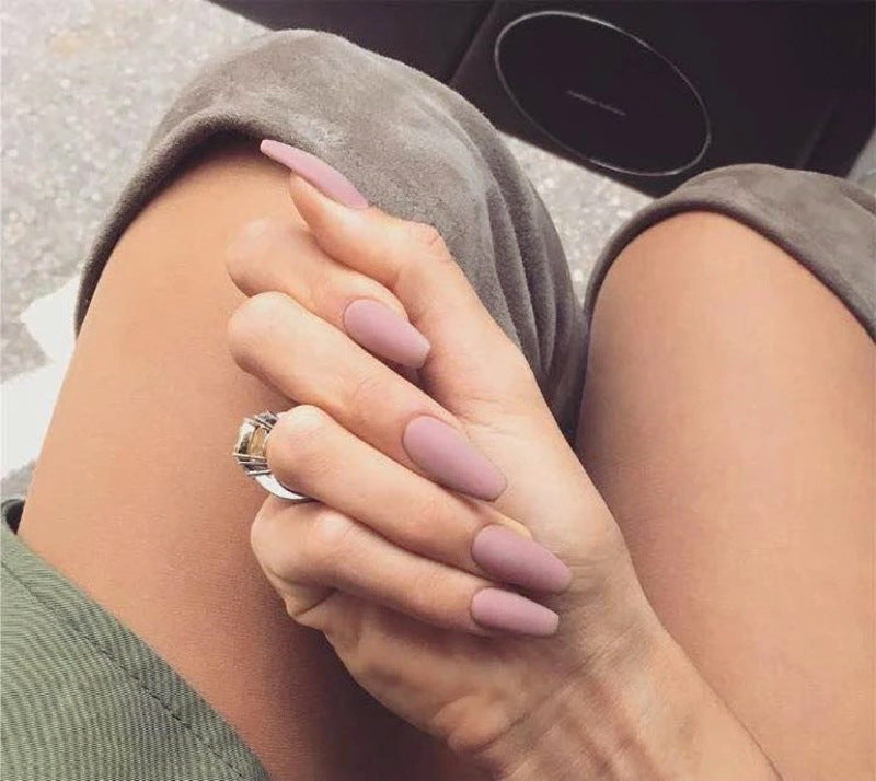 Frosted Ballet Trapezoid Fake Nails Long Section Finished Wearing Nail Art-8599c9a3e3f2bca8e4c4ecf56730eb50