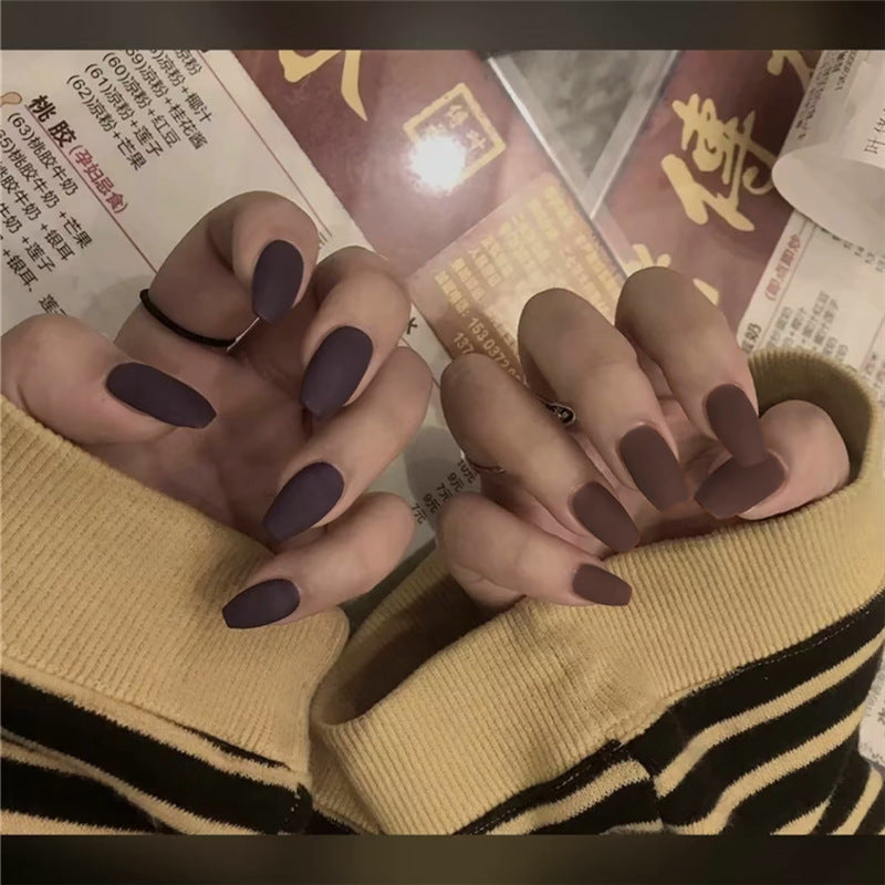 Frosted Ballet Trapezoid Fake Nails Long Section Finished Wearing Nail Art-ffcbe5c2c8dc4aaa17eb11a282772700