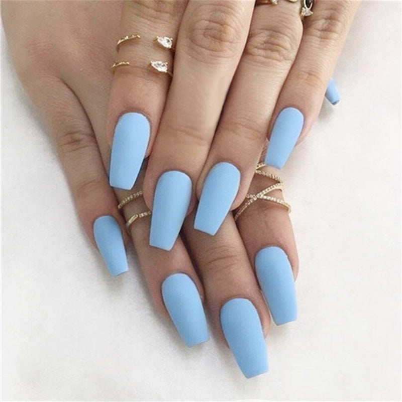 Frosted Ballet Trapezoid Fake Nails Long Section Finished Wearing Nail Art-30e3f72d0aa03371dc159ebee8bcf52c