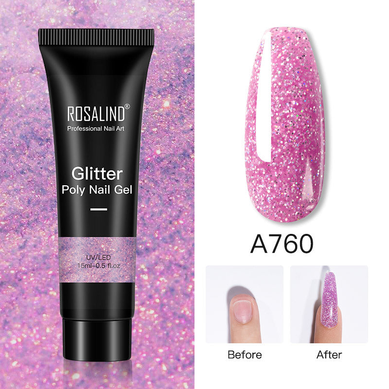 Glitter Poly Nail Gel Extension 15ml Gel Polish All For Manicure Poly Builder Gel Semi Permanent Soak Off Nail Art-f400e6105da0e8125f47c636aee64fd5