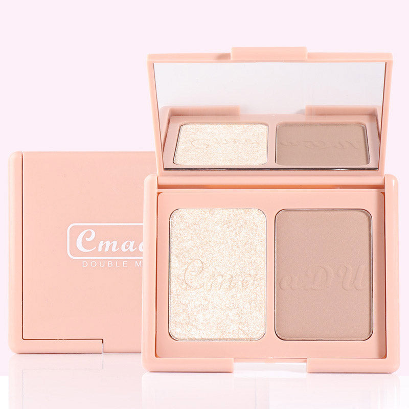 Two-Tone Delicate Natural Blush Highlighter Powder Repairing Palette-91f9b545afda44f0a19ce8f3a93a6809