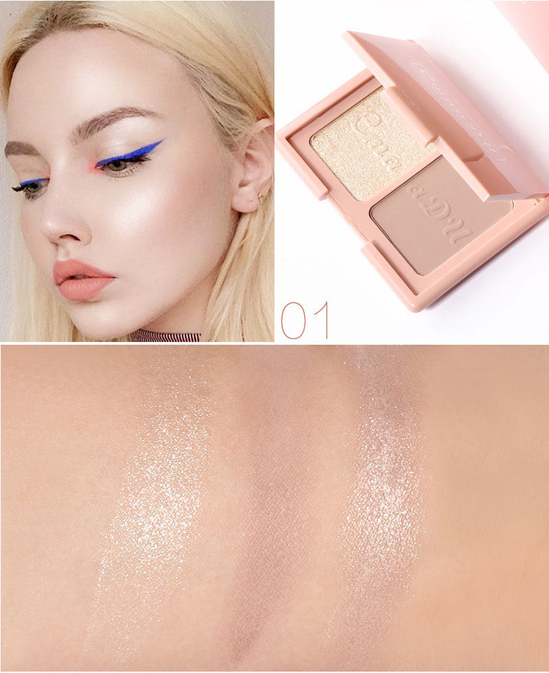 Two-Tone Delicate Natural Blush Highlighter Powder Repairing Palette-aa1079ea7061b7082d8179c88c82d13e