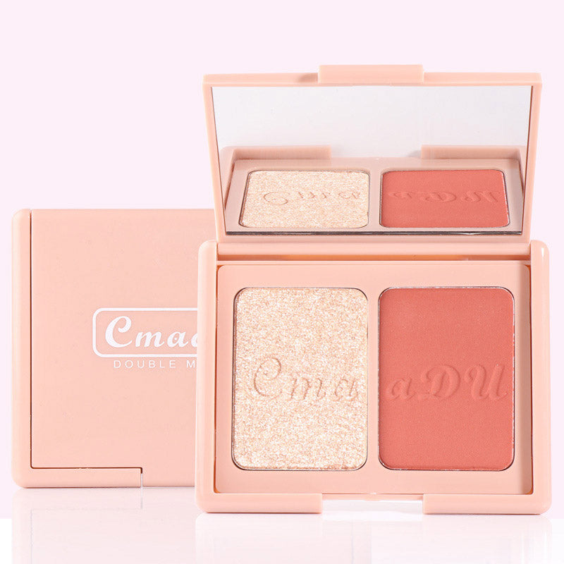 Two-Tone Delicate Natural Blush Highlighter Powder Repairing Palette-1b02a9be36d786b62d5b1a9d7a71cdd8