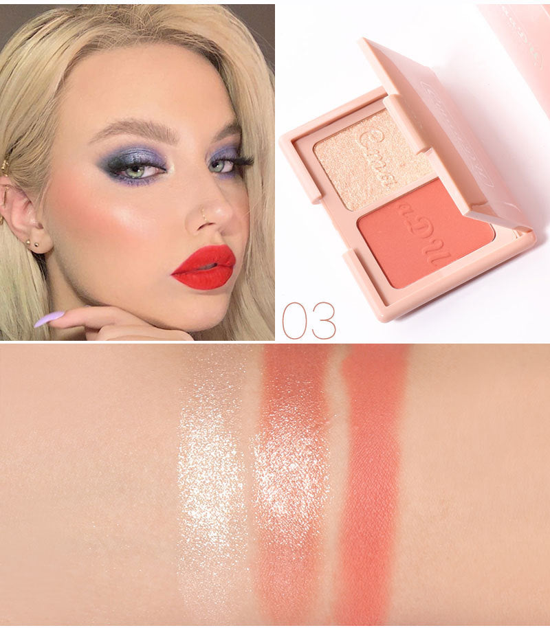 Two-Tone Delicate Natural Blush Highlighter Powder Repairing Palette-1a3795014489abb28a7fb5da7f86de94