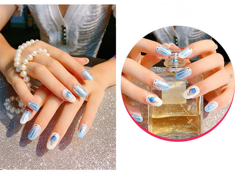 Shell Nail Sticker 3D Bronzing 20 Nail Stickers Double Row Nail Sticker-9192f529a37bcf7a9244cfb1ca7ead25