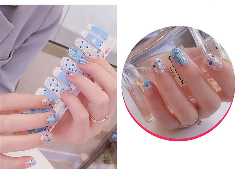 Shell Nail Sticker 3D Bronzing 20 Nail Stickers Double Row Nail Sticker-e3b3c22d8e2e26782e641ce9e0404c84