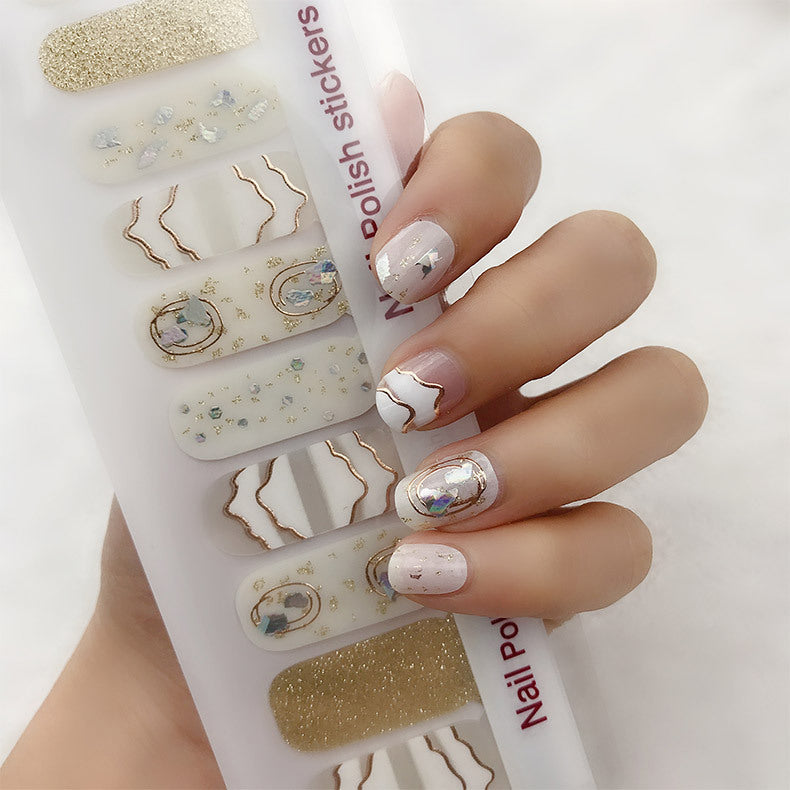 Shell Nail Sticker 3D Bronzing 20 Nail Stickers Double Row Nail Sticker-6cbbc2a72d877ebb5910eb6a1ae9d930