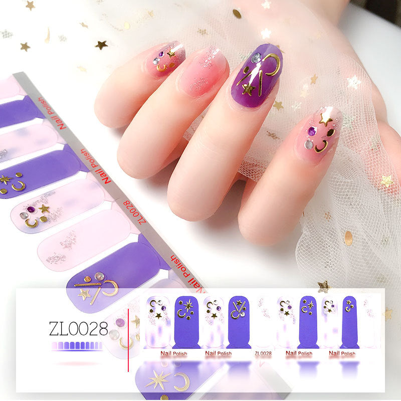 Shell Nail Sticker 3D Bronzing 20 Nail Stickers Double Row Nail Sticker-532e8ed2f0b66ef5ca83518cd5407566