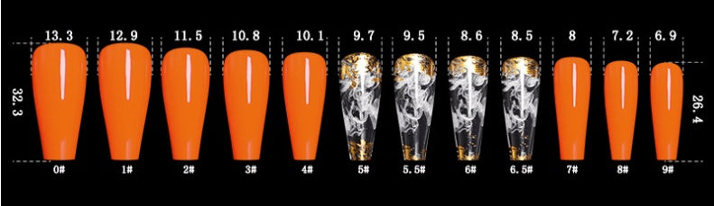 European And American Ballet A Type Art Orange Red Smoke Pattern Fake Nail Patch Box-658eca16abbcde8e751d0cc8f2d47d79