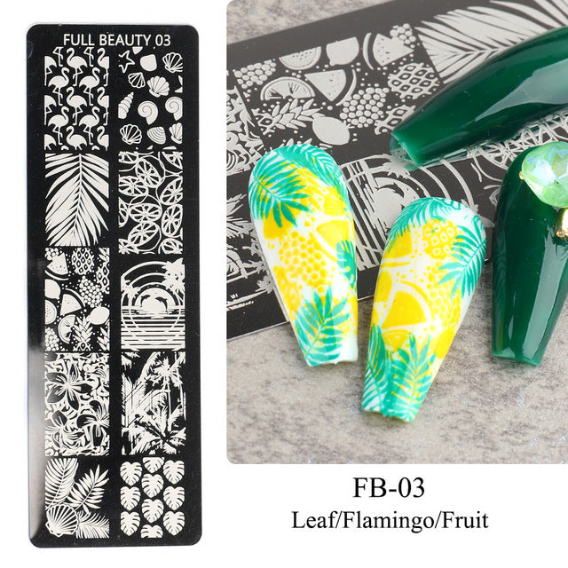 Nail Tool Steel Plate Transfer Template Lover Love Natural Flowers Ocean Pattern-5b5ac9d1a23de68b1cf999df7705e89c