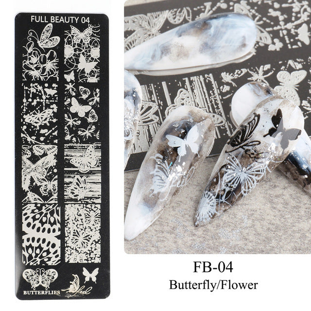 Nail Tool Steel Plate Transfer Template Lover Love Natural Flowers Ocean Pattern-db6fb8d398b1b3710f7f028dec5e5153