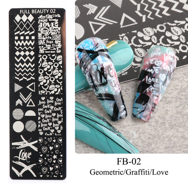 Nail Tool Steel Plate Transfer Template Lover Love Natural Flowers Ocean Pattern-bc75858d88ad17f7fc44721aa49a1530