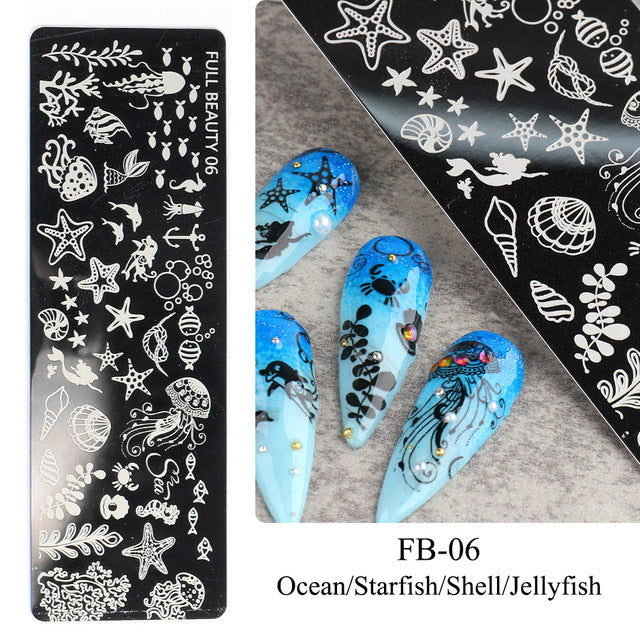 Nail Tool Steel Plate Transfer Template Lover Love Natural Flowers Ocean Pattern-8471c2e5e053766b10ee67c04964a228