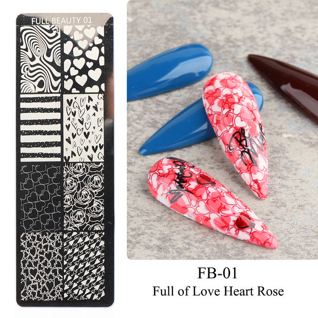 Nail Tool Steel Plate Transfer Template Lover Love Natural Flowers Ocean Pattern-34e7581cd8cede0e1c033a0a41084db0