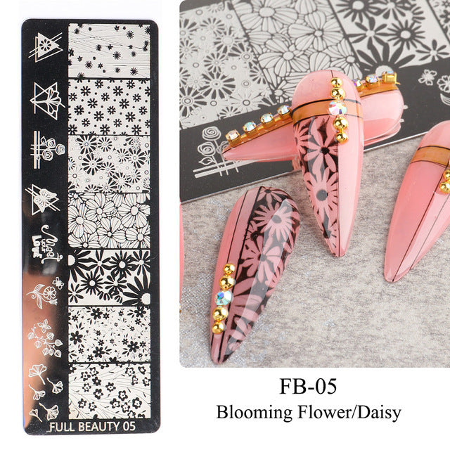 Nail Tool Steel Plate Transfer Template Lover Love Natural Flowers Ocean Pattern-c82ba6ba75c403bd2e9d87e664fba6e2