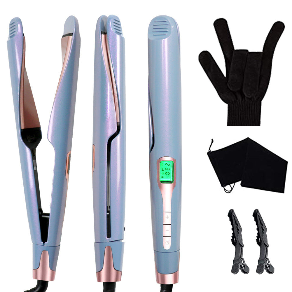 New 2 In 1 Flat Iron Curler Twist Professional Dual Voltage Titanium Tourmaline Ionic Ceramic Hair Straightener-72d491f06af2d976a093db44693d7c19