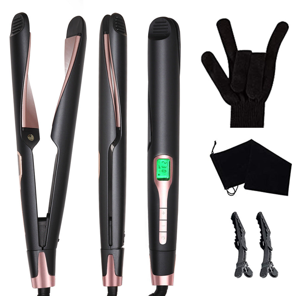 New 2 In 1 Flat Iron Curler Twist Professional Dual Voltage Titanium Tourmaline Ionic Ceramic Hair Straightener-14a7e44f570e2c25596d5e3656c656c
