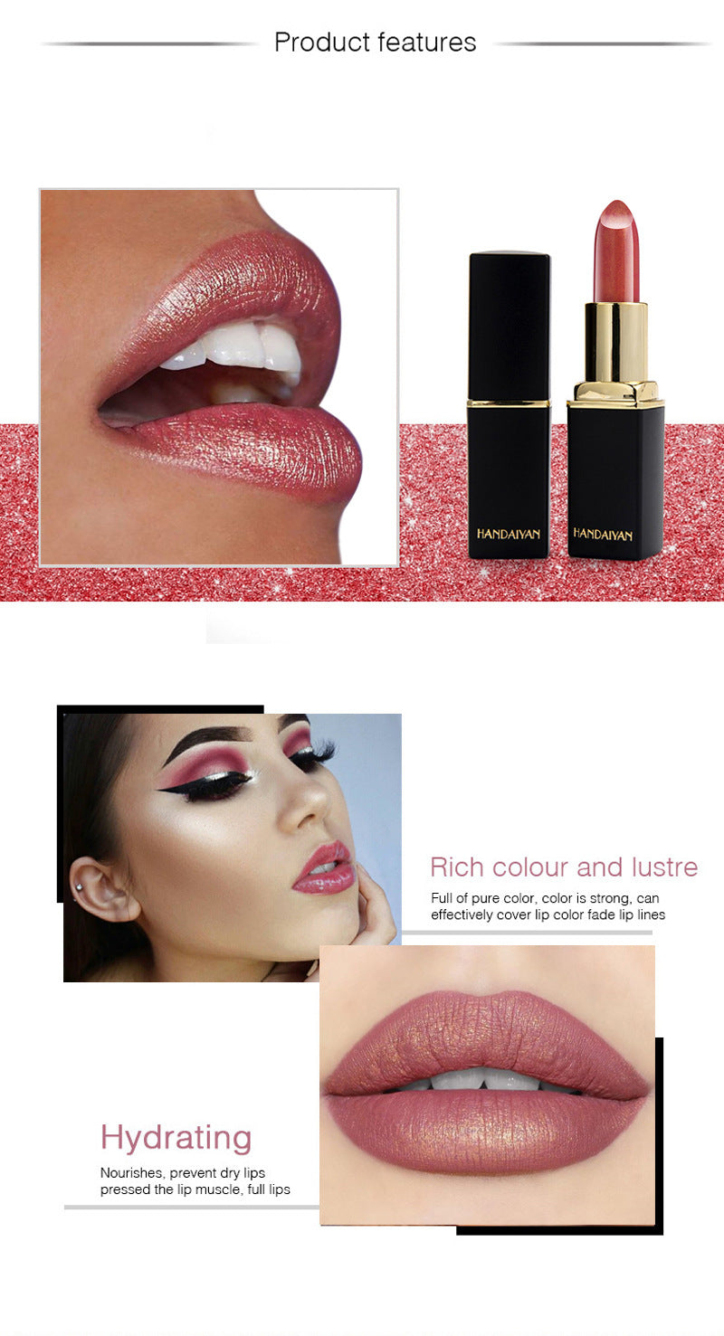 Shiny Metallic Lipstick Pearlescent Color Temperature Change Lipstick Gilt Lipstick-935f7ea9e900c4ea42c7dc3c4cc99c30