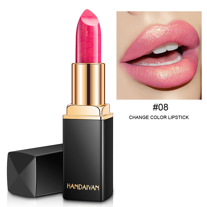 Shiny Metallic Lipstick Pearlescent Color Temperature Change Lipstick Gilt Lipstick-acd6b8f52b0475636f85820ab6759cce