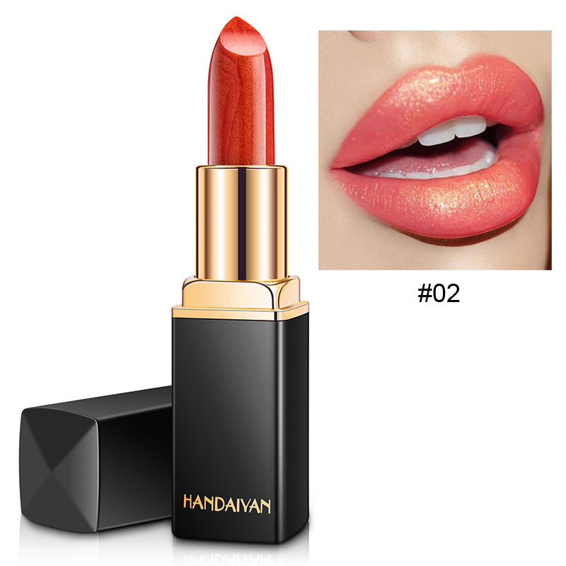 Shiny Metallic Lipstick Pearlescent Color Temperature Change Lipstick Gilt Lipstick-7bf5a98bd70e34c1650a609db6e169b8