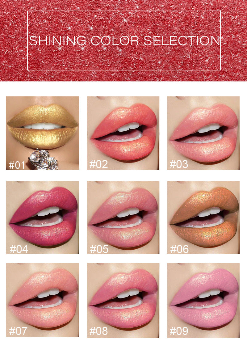 Shiny Metallic Lipstick Pearlescent Color Temperature Change Lipstick Gilt Lipstick-d2dd4c84e639470911d196a7b26c042c