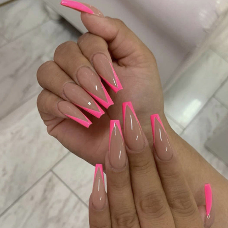Extra-long Meat Powder Pink Ballet Nail Nail Patch Removable Wearable Nail-a5451559bd4d6f9c56dd896cdcc2e0c6