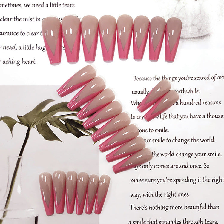 Extra-long Meat Powder Pink Ballet Nail Nail Patch Removable Wearable Nail-72b0eb15117420d0f7f6e698cd2d024a