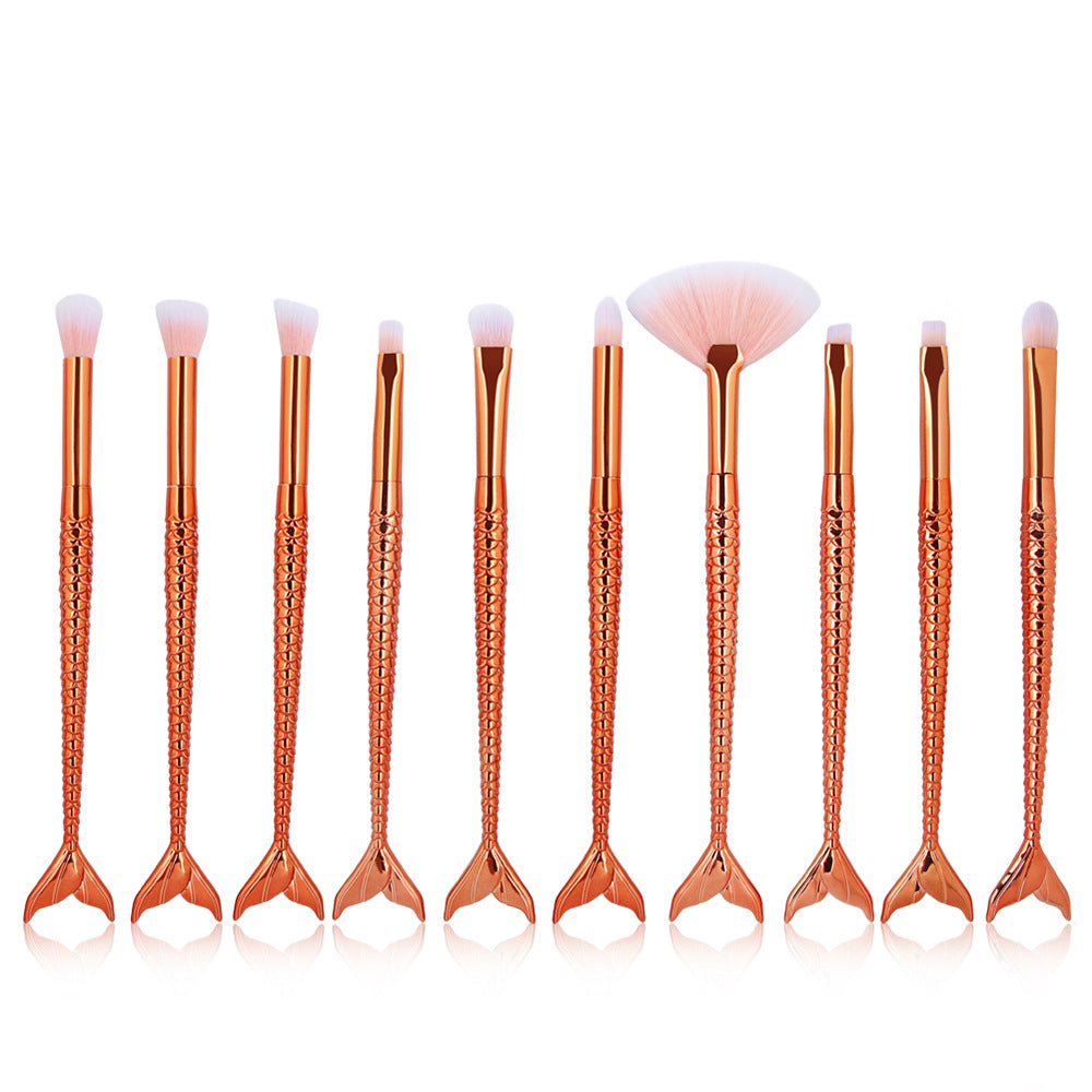10 Mermaid Makeup Brushes Colorful Fish Scales Eye Brushes Beauty Tools-d7b4aaafa36512a6674e566101171216