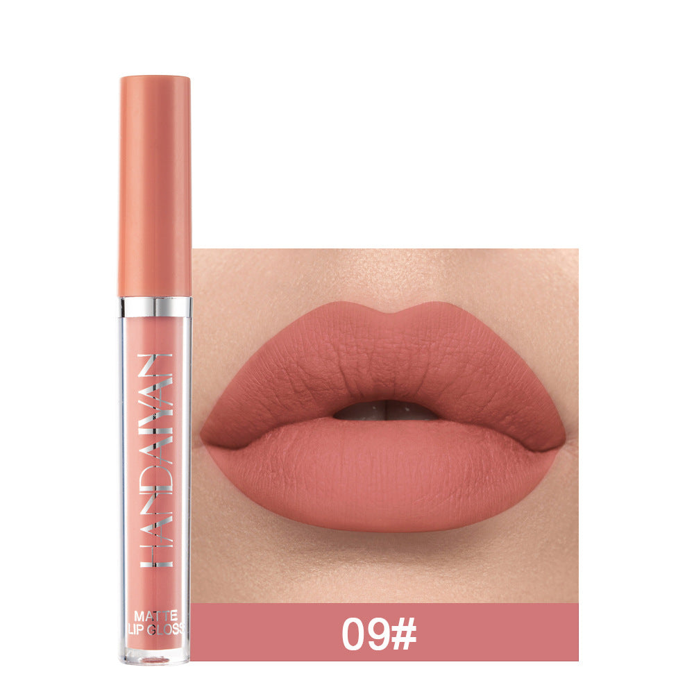 Handaiyan Matte Lip Glaze Liquid Lipstick Mini Tube Lip Gloss Waterproof Non Stick Cup Lip Gloss Genuine-dd429424e776f9406014ae15d39c5cee