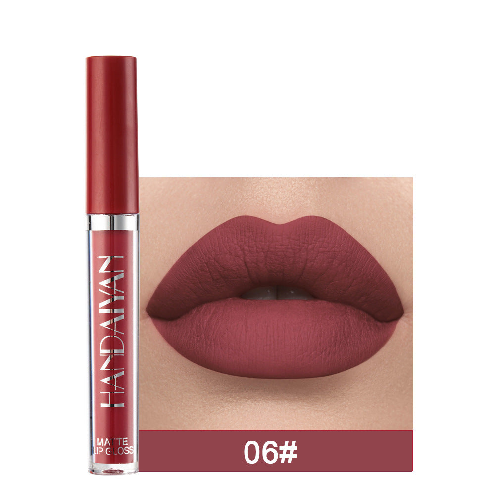 Handaiyan Matte Lip Glaze Liquid Lipstick Mini Tube Lip Gloss Waterproof Non Stick Cup Lip Gloss Genuine-d5c47fc683df8dc75e8b8ae9e11dc001