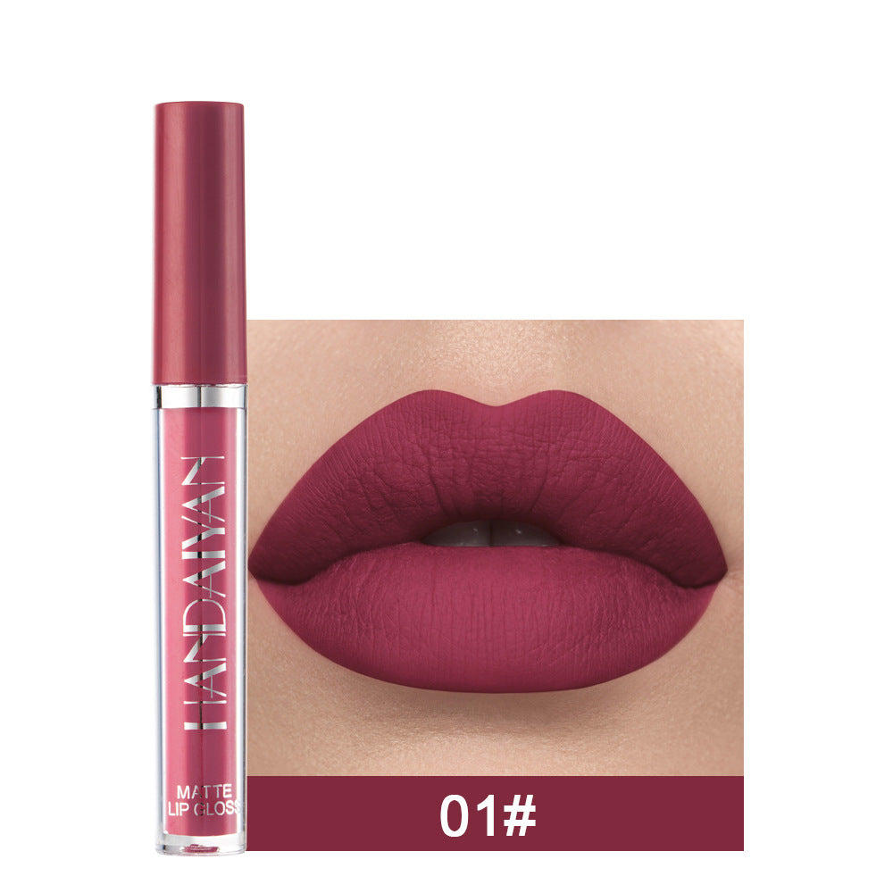 Handaiyan Matte Lip Glaze Liquid Lipstick Mini Tube Lip Gloss Waterproof Non Stick Cup Lip Gloss Genuine-813699800950cbb87bbeef62cdbec7ce